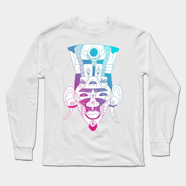 Dual Color African Mask 6 Long Sleeve T-Shirt by kenallouis